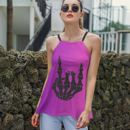 Purple top with skeleton hand