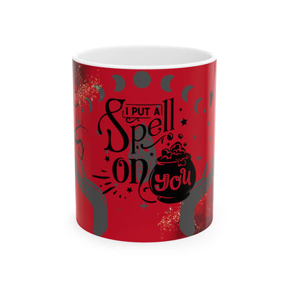 I Put a Spell on You Mug, Gray, Red, Yellow