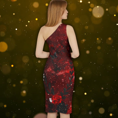 Red night sky, Shoulder Dress